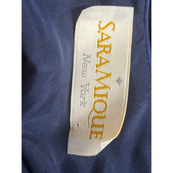 Sara Mique Three-Piece Set Women's Blue Velvet Leaf Patterned Size L - Picture 15 of 16